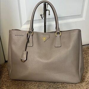 3061 Prada Taupe Leather Tote Bag
